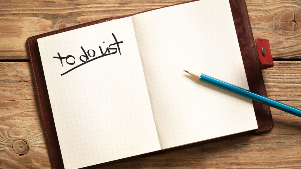 Morning Habits Open notebook with a to-do list